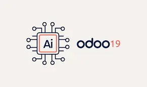 odoo19 logo con pittogramma fatto a chip elettronico